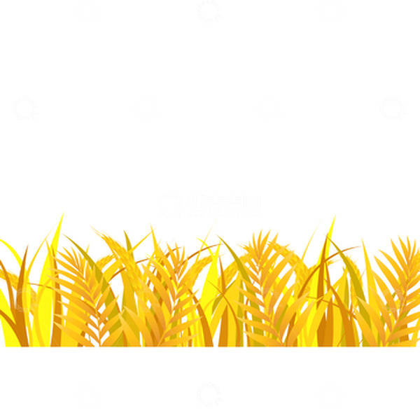 源文件下载【趣麦麦图】金黄色小麦底部海报装饰矢量元素