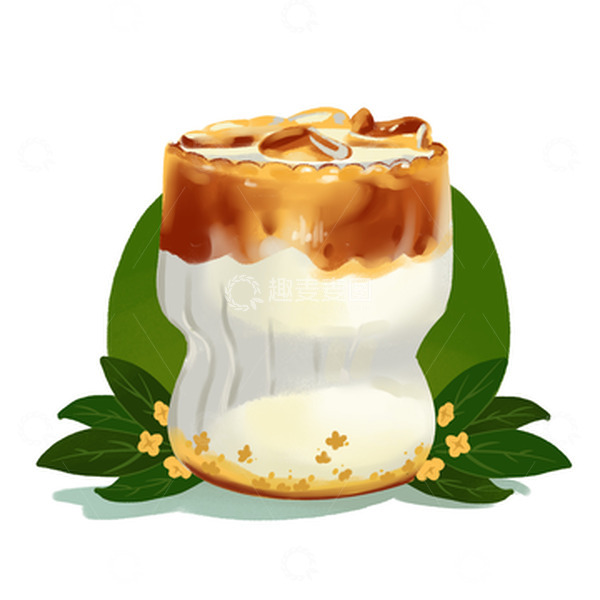 源文件下载【趣麦麦图】牛奶咖啡桂花海报元素