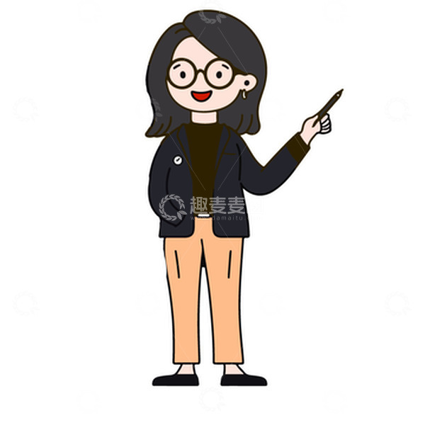 源文件下载【趣麦麦图】讲课的女老师