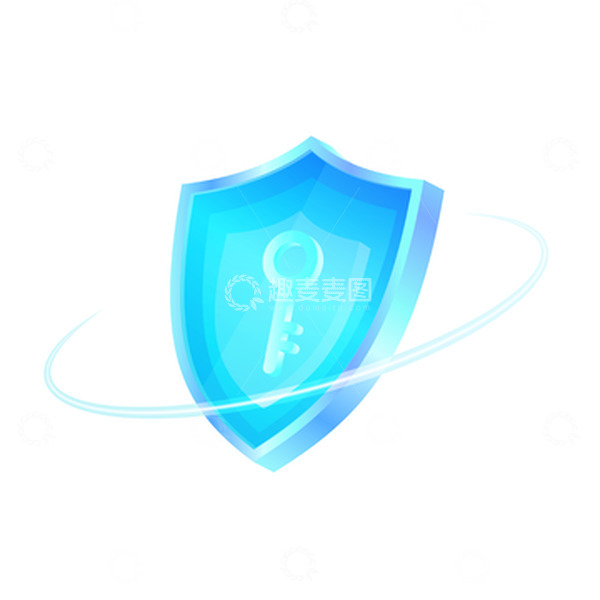 源文件下载【趣麦麦图】蓝色科技信息安全盾牌矢量元素