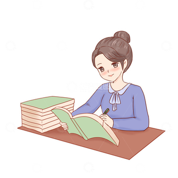 源文件下载【趣麦麦图】教师节老师批改作业