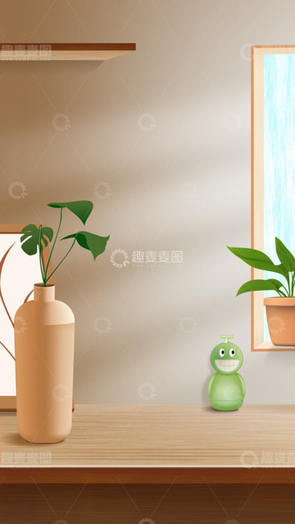 源文件下载【趣麦麦图】居家场景书房开学学习温馨