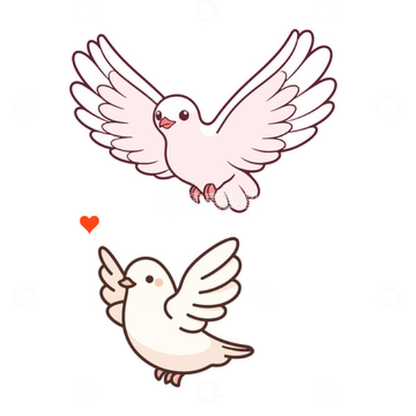 源文件下载【趣麦麦图】和平鸽子可爱图标