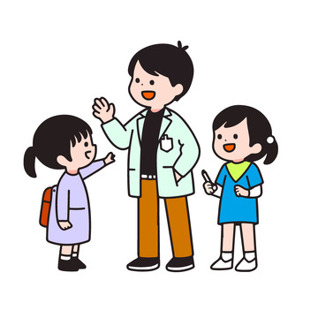 男老师和同学交流