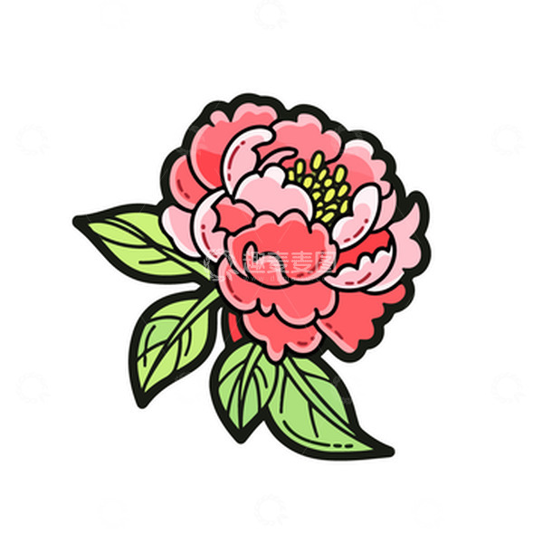 源文件下载【趣麦麦图】牡丹花矢量插画