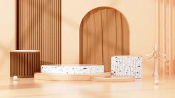 C4D立体家居简约电商海报背景