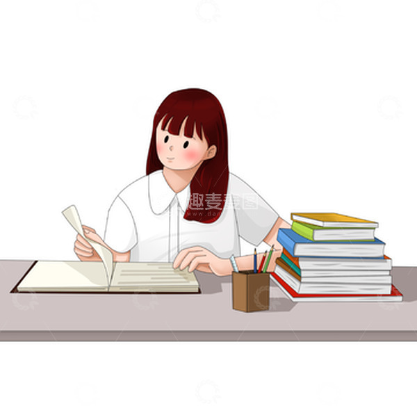 源文件下载【趣麦麦图】批改作业备课的老师人物形象元素