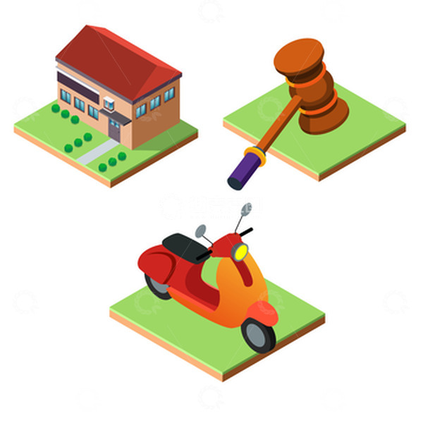 源文件下载【趣麦麦图】2.5d电动车交通工具