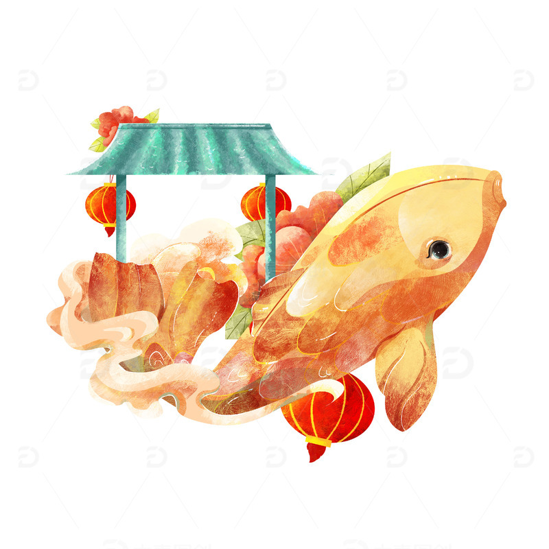 简约国风创意锦鲤