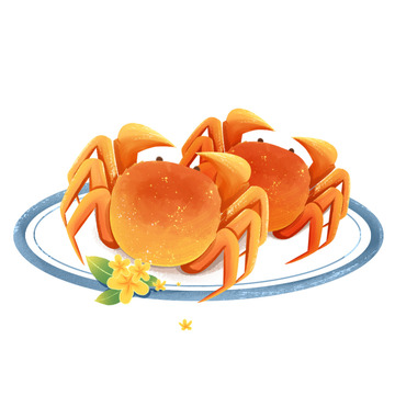 秋分河鲜美食螃蟹元素