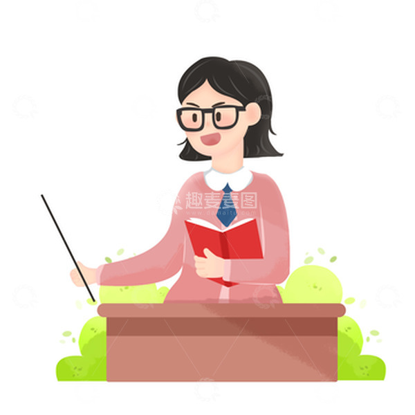 源文件下载【趣麦麦图】教师节卡通女老师讲课人物