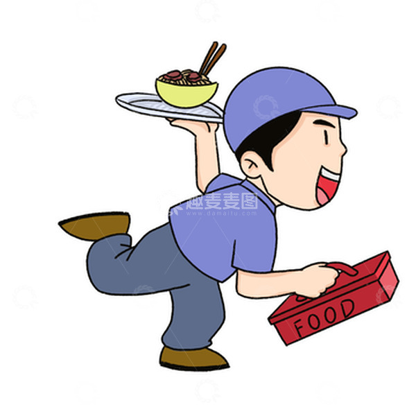 源文件下载【趣麦麦图】卡通送外卖外卖员