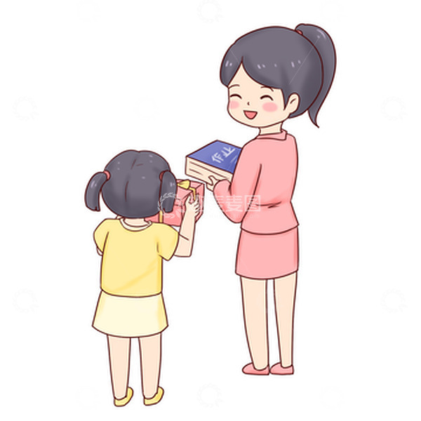源文件下载【趣麦麦图】教师节学生送礼物给老师