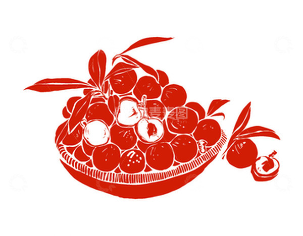 源文件下载【趣麦麦图】竹篮龙眼桂圆白露节气美食剪纸手绘元素