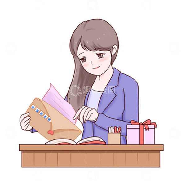 源文件下载【趣麦麦图】教师节老师收到礼物和感谢信