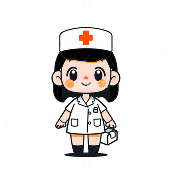 源文件下载【趣麦麦图】护士手绘插画