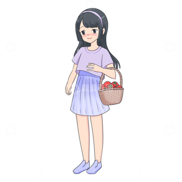 源文件下载【趣麦麦图】-秋分秋收收获柿子的人物