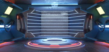 c4d科技风展台空间背景