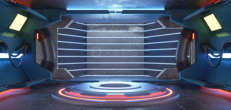 源文件下载【趣麦麦图】c4d科技风展台空间背景