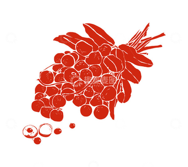 源文件下载【趣麦麦图】龙眼桂圆串白露节气美食剪纸手绘元素