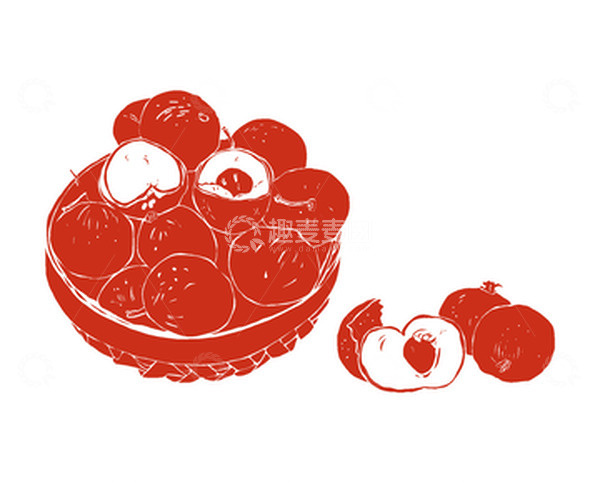 源文件下载【趣麦麦图】小篮筐龙眼桂圆白露节气美食剪纸手绘元素