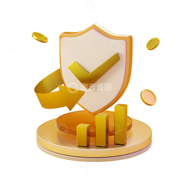 源文件下载【趣麦麦图】商务金融盾牌互联网护盾3D元素图标素材