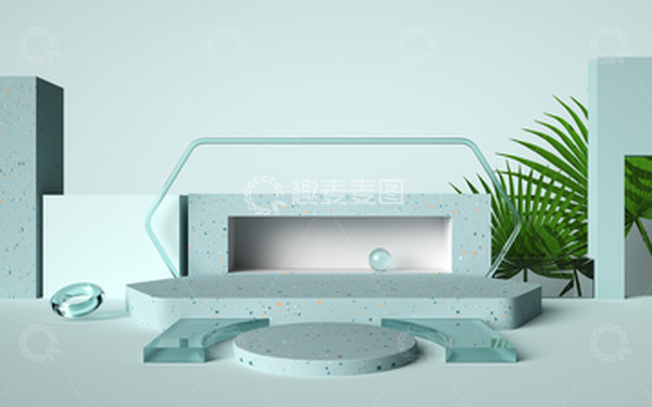 c4d简约清新展台背景