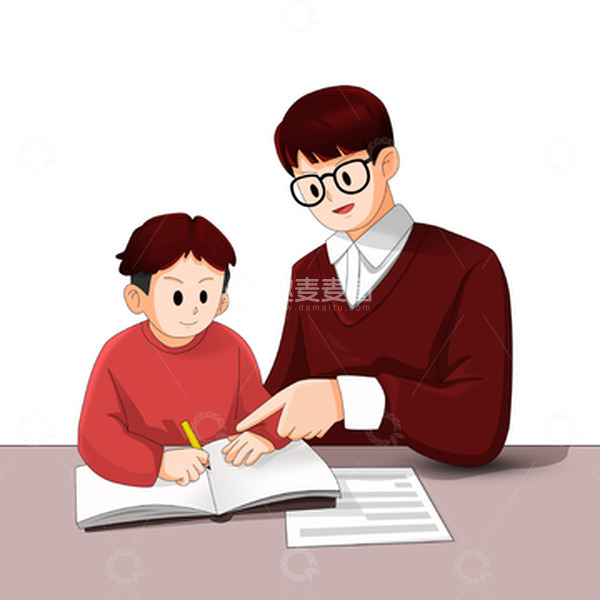 源文件下载【趣麦麦图】感恩教师节指导学生的老师场景