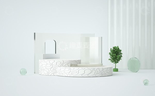 c4d简约清新展台背景