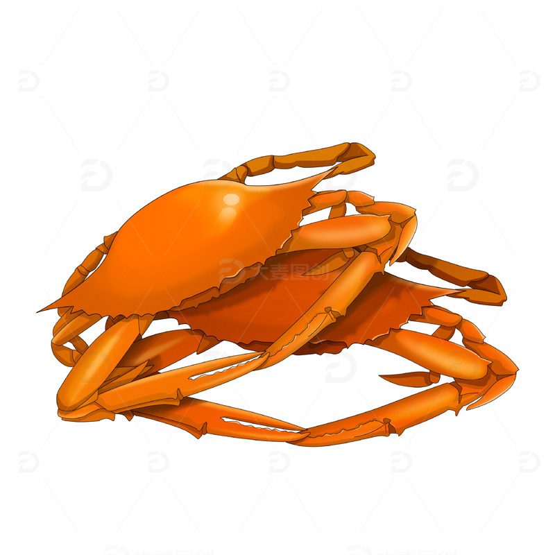 源文件下载【趣麦麦图】-秋高蟹肥梳子蟹海鲜美食宵夜手绘卡通元素