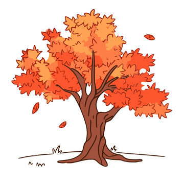 可爱清新枫树免抠元素扁平