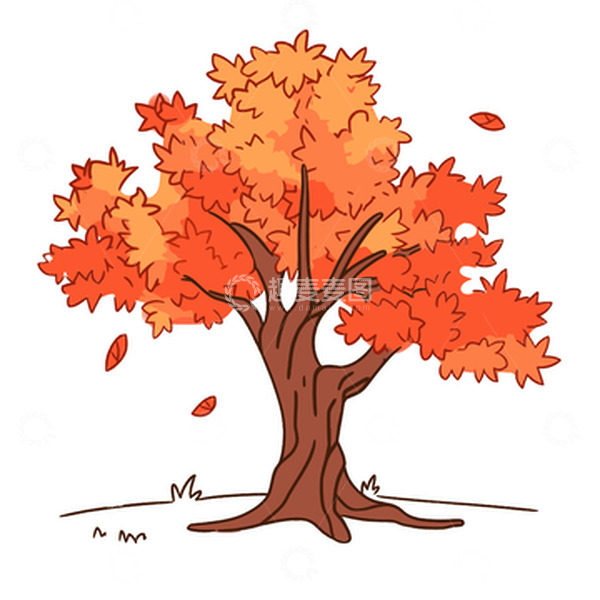 源文件下载【趣麦麦图】可爱清新枫树免抠元素扁平