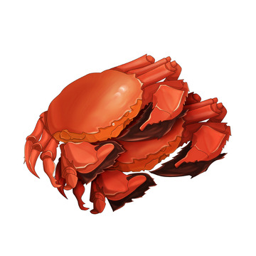 秋分螃蟹海鲜美食元素