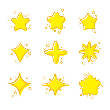 闪亮星星卡通装饰手绘元素