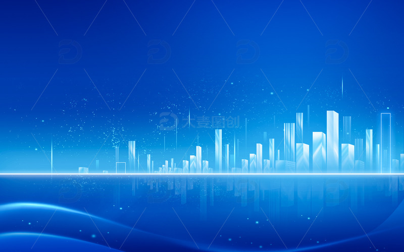 源文件下载【趣麦麦图】科技城市光线蓝色创意banner背景