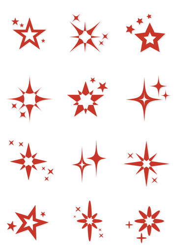 卡通红色星星装饰矢量元素