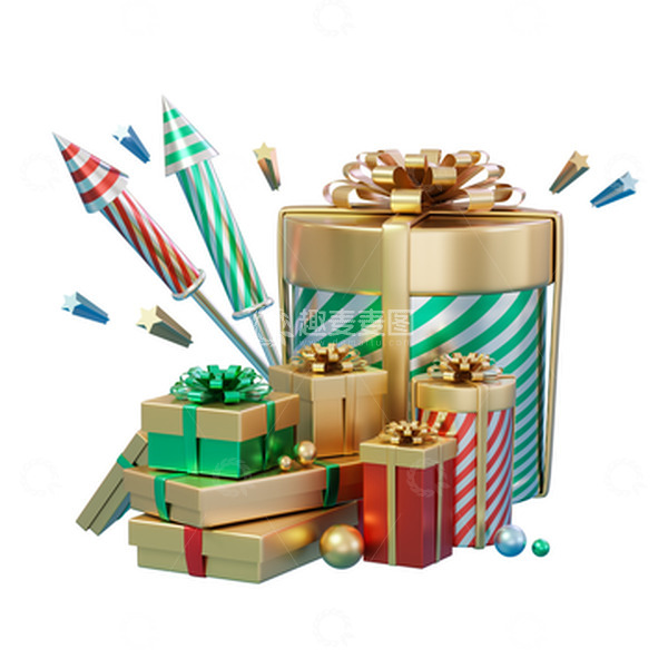 源文件下载【趣麦麦图】3D彩色节日礼物盒礼品盒活动促销元素