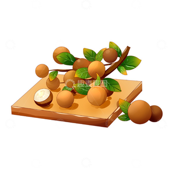 源文件下载【趣麦麦图】手绘中式白露龙眼元素