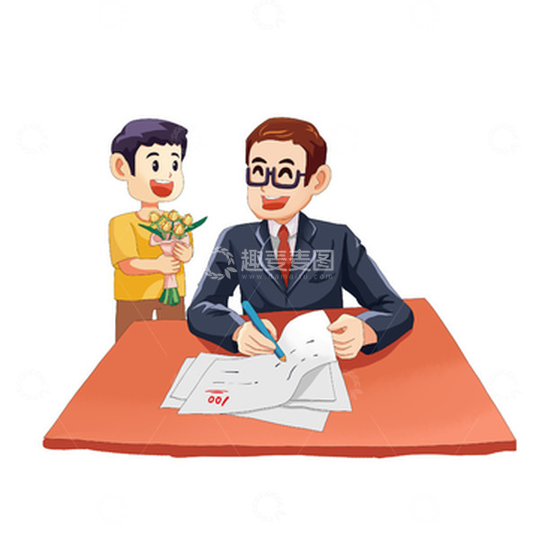 源文件下载【趣麦麦图】教师节送给老师花束