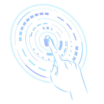 科技指纹解锁矢量图形