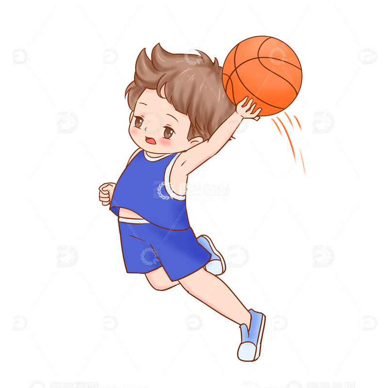 源文件下载【趣麦麦图】运动员打篮球人物投篮