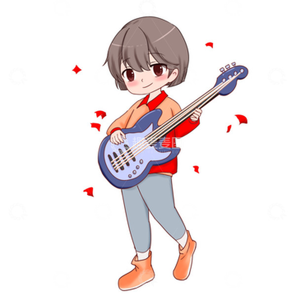 源文件下载【趣麦麦图】国庆弹吉他庆祝人物