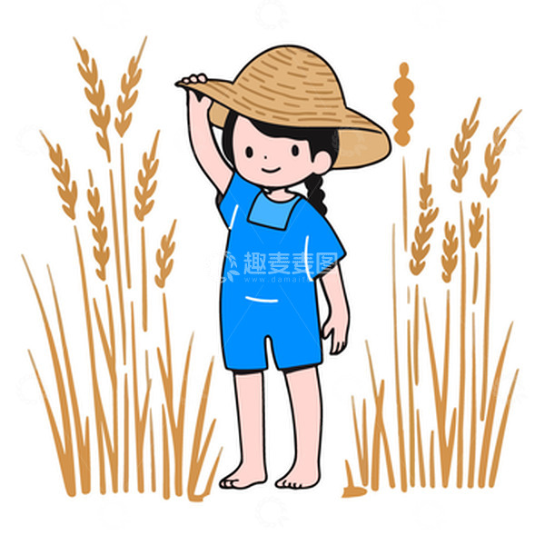 源文件下载【趣麦麦图】可爱的女农妇插画