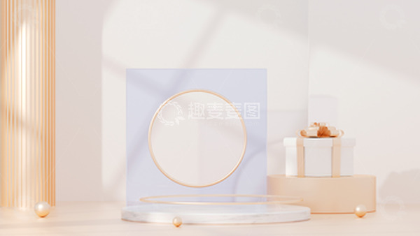 C4D清新简约展台立体海报背景