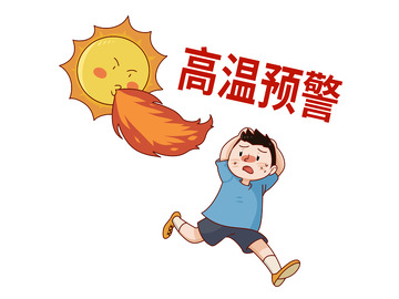 三伏天创意高温橙色高温