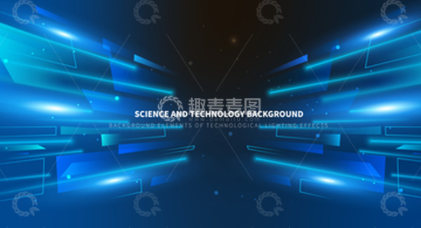 源文件下载【趣麦麦图】蓝色大气科技线条光效未来智能装饰背景