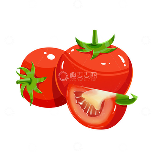 源文件下载【趣麦麦图】手绘西红柿番茄插画