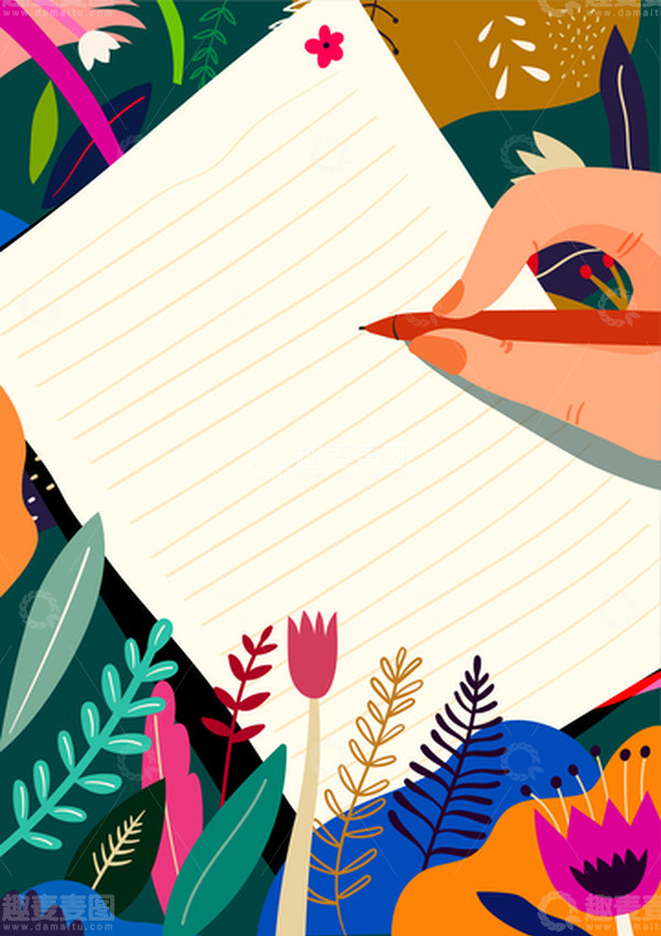 源文件下载【趣麦麦图】写信情景背景