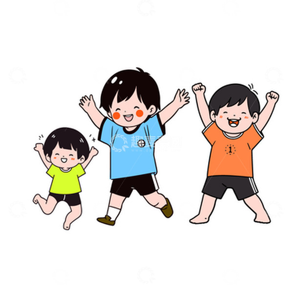 源文件下载【趣麦麦图】欢呼的男孩插画