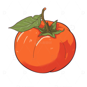 秋季秋分柿子免抠元素